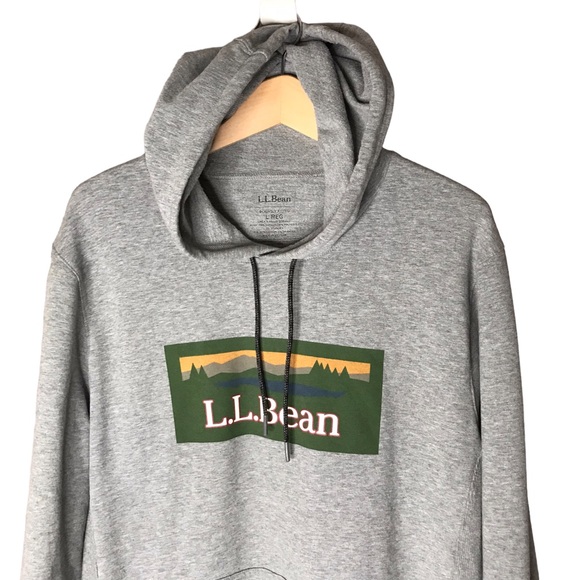 Large L.L. Bean Men's Bean's Comfort Camp Hoodie Hoody Sweatshirt With Logo - Picture 3 of 12